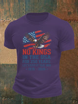 Men's   No Kings USA Patriotic Tee ,250 Years of Democracy printed T-shirt
