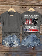 Women's  THIS IS MY FLAG Print T-Shirt
