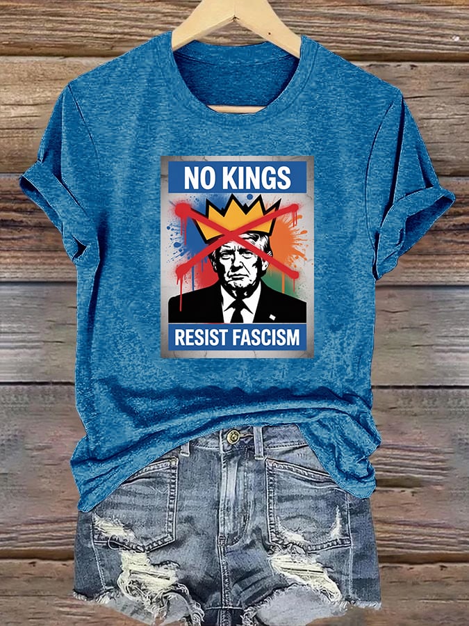Women's  NO KINGS RESIST FASCISM  T-shirt