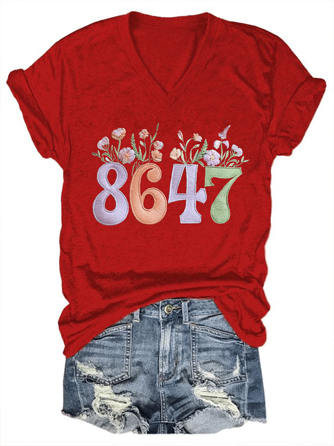 🔥Buy 3 Get 15% Off🔥Women's 8647 Floral Print T-Shirt
