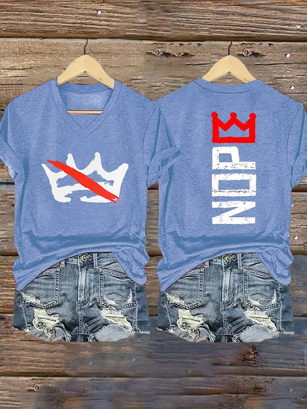 🔥Buy 3 Get 15% Off Women's  Nope, No Kings In America Print T-shirt