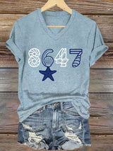 🔥Buy 3 Get 15% Off🔥V-Neck Retro 8647 Starfish Seashells Print T-Shirt