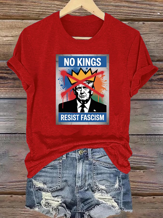 Women's  NO KINGS RESIST FASCISM  T-shirt
