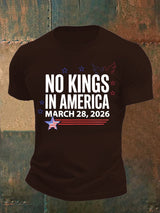 🔥Buy 3 Get 15% Off Men's   NO KINGS IN AMERICA  Print  T-Shirt