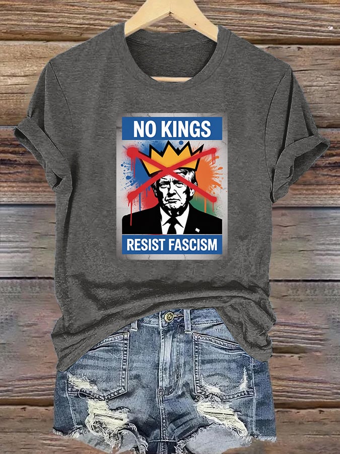 Women's  NO KINGS RESIST FASCISM  T-shirt