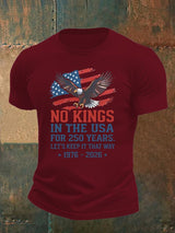 Men's   No Kings USA Patriotic Tee ,250 Years of Democracy printed T-shirt