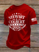 Men's Retro Stewart Colbert 2028 Print T-Shirt