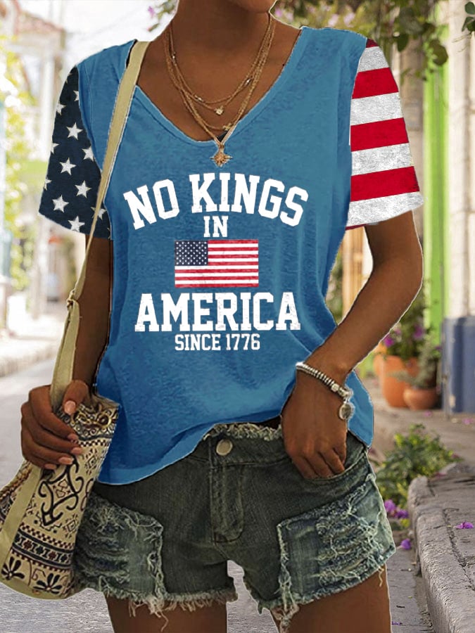 🔥Buy 3 Get 15% Off🔥Women's No King in America Print  Casual T-Shirt