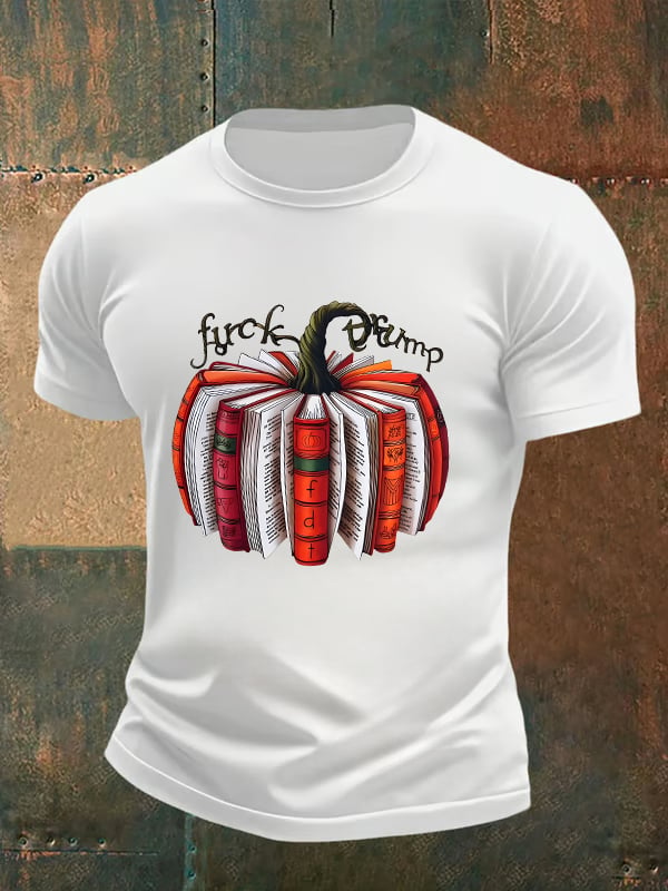 Men's  Fall Book Pumpkin DTF transfer - FDT, Fall Aesthetic print  T-Shirt