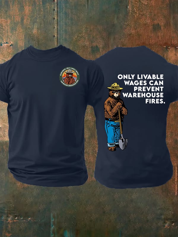 Men's  Retro Resist Save The Forest Service Print T-Shirt