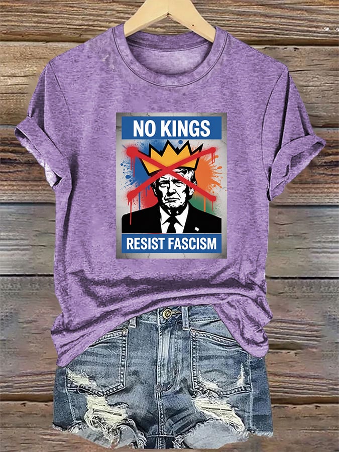 Women's  NO KINGS RESIST FASCISM  T-shirt