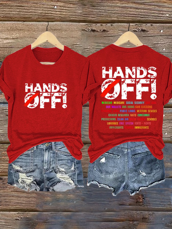 🔥Buy 3 Get 15% Off🔥Women's Hands Off Protest Print Casual T-Shirt