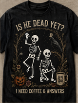 Unisex I NEED COFFEE & ANSWERS Printed T-Shirt